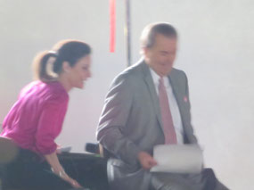 A distant glimpse of 2 of the broadcasters