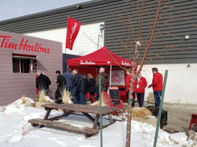 10 below and a line at the coffee stand