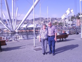 Port with Genoa up the hills