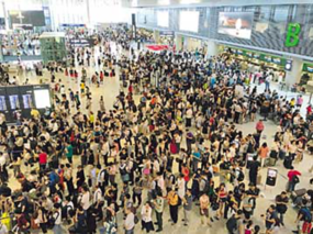 Chaos at Pudong Airport