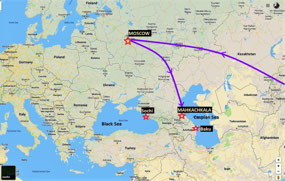 Flight Moscow to Makhachkala, Dagestan