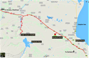 To Sarykum & Sulak Canyon
