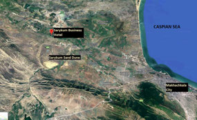 Location of the Sarykum Hotel
