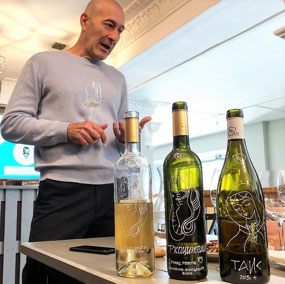 Konstantin Explaining About His Wines