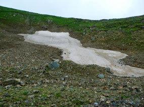 Pockets of Unthawed Snow 