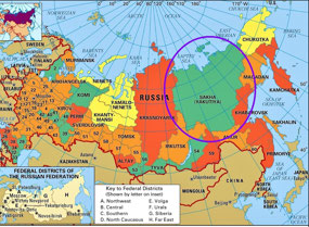 Yakutia Republic, Similar Size to India!