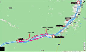 Approximation of Our Snowmobile Route