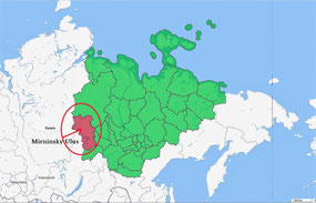 Location of Mirninsky Ulus