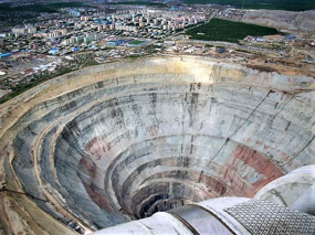 Spiraling Road of Mir Mine (c. Amusing Planet)