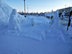 Snow Sculptures in the Church Grounds