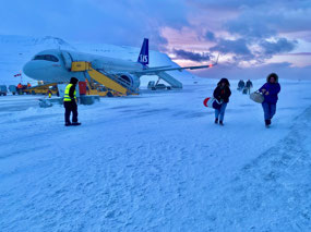 A Snowy Walk to the Airport