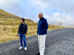 Simon and Alan on our Way to Syðrugøta 