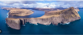 Aerial View Trælanípa & Lake Leitisvatn 