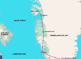 Nuuk to Ilulissat, via Kangerlussuaq