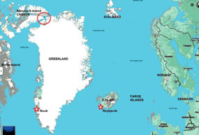 Proximity of Greenland to Canada