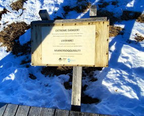 Tsunami Warning Sign at Sermermiut
