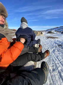 Miraida and I Aboard the Sled