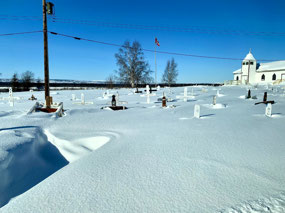 St Mathews Cemetery - Note the Deep Snow Drift!
