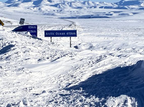 Ice Road Toward the Richardson Ranges