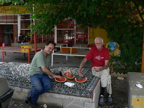 Enjoying a Simple Lunch on Route to Bishapur