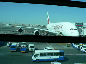 Waiting for our Flight in Dubai Airport