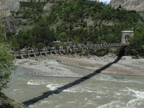 Suspension Bridge Over the Gilgit River