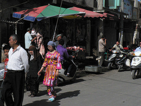 Woman Wearing Hotan Silk (in Kashgar)