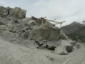 The Poor Porters' Shantys at Lake Attabad