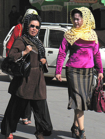 Brilliantly Clad Women of  Kashgar