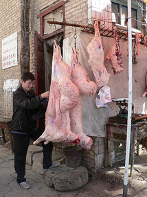 Fat Tailed Sheep, Butcher's Shop in Old Kashgar