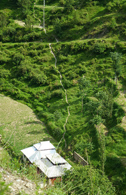 Steep Vertical Trail From House at Balakot