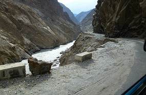 Winding Road from Skardu to the Karakoram Highway