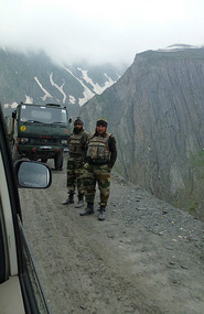 Soldiers in Flak Jackets on the Zozilla Road