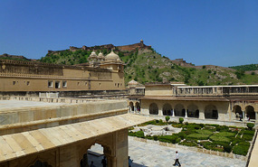 Across the Char Bagh and Sheesh Mahal 