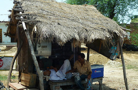Villagers Selling Drinks on our Way to Delhi