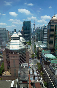 Downtown Shanghai from the Sofitel Club Lounge