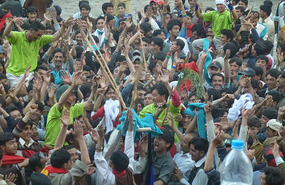 The Winning Team  is Mobbed