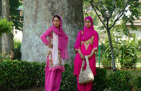 Brilliantly Clad Women at Shalimar Gardens