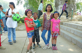 Curious Children at Shalimar Gardens