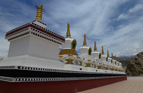 Stupas at Thiksey Monastery