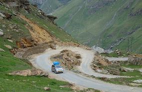 Steep Winding Road Toward Rohtang 