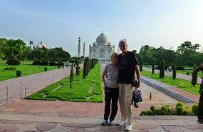 Alan and Me in the Grounds of the Taj Mahal