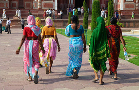 Colourfully Dressed Indian Women