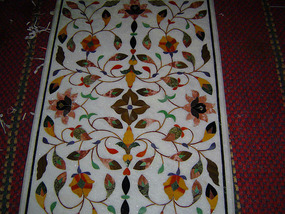 Pietra Dura Inlaid Marble Slab