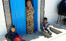 Tunisian Children and Their Grandmother, Bizerte