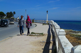 Young Couple Along La Corniche, Bizerte