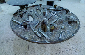 Extraordinary Fossilised Marble Table 