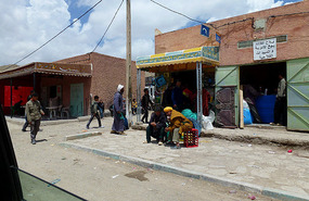 Local Men Chat in a Small Village, the High Atlas