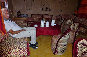 Alan at Breakfast with the Crazy Chairs