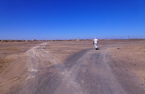 Alan Walks Toward Merzouga